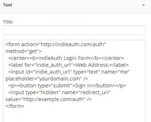 TextWidgetIndieAuth